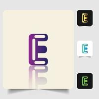 E letter logo professional abstract gradient design vector