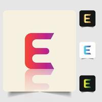 E letter logo professional abstract gradient design vector