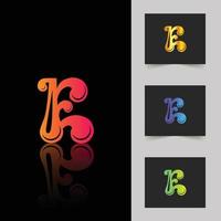 E letter logo professional abstract gradient design vector