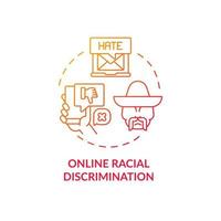 Online racial discrimination concept icon. Racism in social situation abstract idea thin line illustration. Bad race-related experiences in cyberspace. Vector isolated outline color drawing