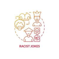 icono de concepto de bromas racistas. racismo en situación social idea abstracta ilustración de línea fina. ambiente ofensivo. utilizando términos étnicos con humor racista. dibujo de color de contorno aislado vectorial vector