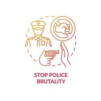 Stop police brutality concept icon. Fight racism abstract idea thin line illustration. Excessive force prevention. Police-reform initiative. Tracking complaints. Vector isolated outline color drawing