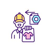 Marketplace order management RGB color icon. Online seller. Isolated vector illustration. Managing purchase request through automated form. E-commerce retailing simple filled line drawing