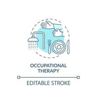 Occupational therapy concept icon. Autistic behavior treatment abstract idea thin line illustration. Help with interaction and communication. Vector isolated outline color drawing. Editable stroke
