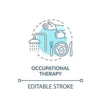 Occupational therapy concept icon. Autistic behavior treatment abstract idea thin line illustration. Help with interaction and communication. Vector isolated outline color drawing. Editable stroke