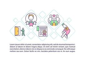 fondos que recolectan iconos de líneas de concepto con texto. plantilla de vector de página ppt con espacio de copia. folleto, revista, elemento de diseño de boletín. ayudando con dinero ilustraciones lineales en blanco