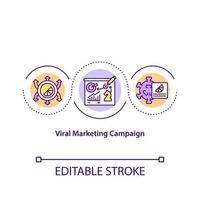 Viral marketing campaign concept icon. Marketing strategy for spreading popular content. Advertisement abstract idea thin line illustration. Vector isolated outline color drawing. Editable stroke