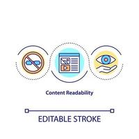 Content readability concept icon. Easy understandable information. Client getting strategy. Marketing abstract idea thin line illustration. Vector isolated outline color drawing. Editable stroke