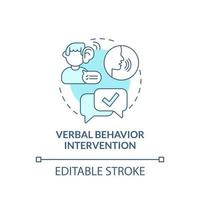 Verbal behavior intervention concept icon. Autistic behavior correction abstract idea thin line illustration. Improving everyday interactions. Vector isolated outline color drawing. Editable stroke