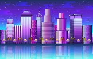 Cityscape with Buildings Background Template vector