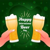 feliz dia internacional de la cerveza vector