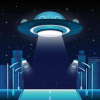 UFO Flying Saucer Background Template vector