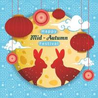 Happy Mid Autumn Festival Background Template vector