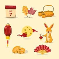 Mid Autumn Icon Collection vector