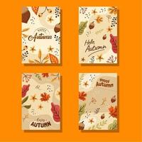 colección de tarjetas de temporada de otoño vector