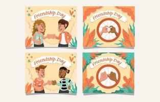 Friendship day card vector