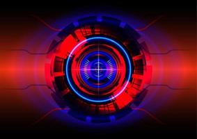 Red and blue light. Abstract hi-tech background. Futuristic interface. Virtual reality technology screen vector