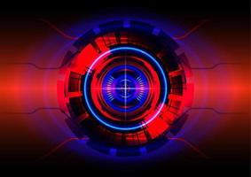 Red and blue light. Abstract hi-tech background. Futuristic interface. Virtual reality technology screen vector