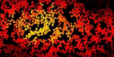Dark red, yellow vector backdrop with chaotic shapes.