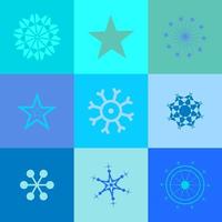 Retro Starry Snowflake Mosaic vector