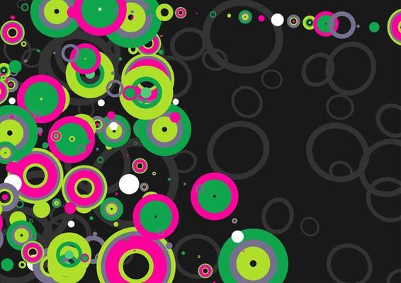 Green Retro Circle Mania Background