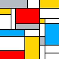 Retro Mondrian Style Color Composition vector