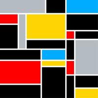 Mondrian Style Color Composition vector