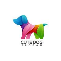 gradiente de logotipo colorido perro vector