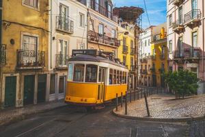The classic route, number 28 tram of Lisbon in Portugal photo