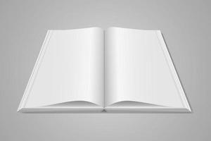 Blank open book on gray background vector