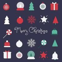 Set of Christmas Flat Vector Icons