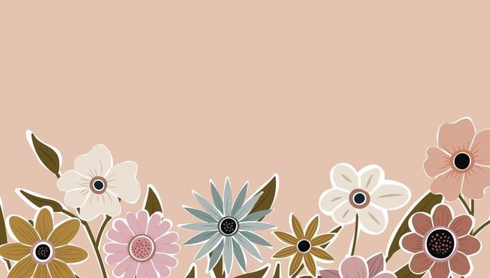 Horizontal backdrop decorated with blooming flowers and leaves border. Abstract art nature background vector. Trendy plants frame. flower garden. Botanical floral pattern design for summer sale banner