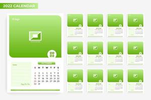 monthly business calendar template with picture frame vector