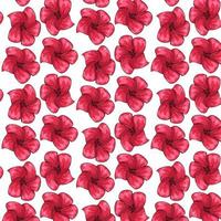 Tropical pattern with exotic flowers in cartoon style vector