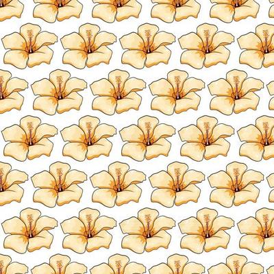Tropical pattern with exotic flowers in cartoon style