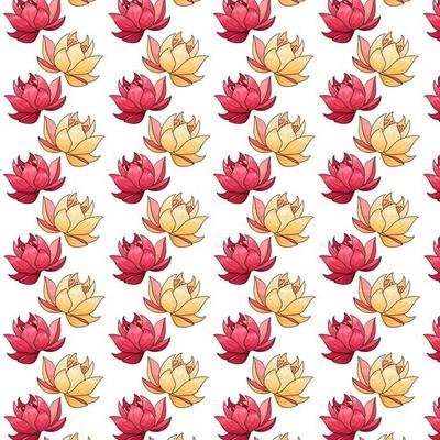 Tropical pattern with exotic flowers in cartoon style