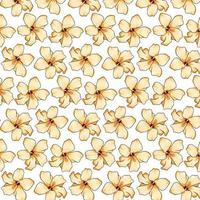 Tropical pattern with exotic flowers in cartoon style vector