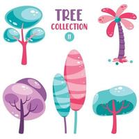 Set Of Various Flat Trees vector