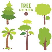 Set Of Various Flat Trees vector