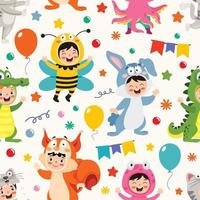 Seamless Pattern Design With  Cartoon Character vector