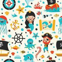 Seamless Pattern Design With  Cartoon Character vector