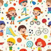 Seamless Pattern Design With  Cartoon Character vector