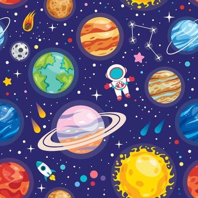 Seamless Pattern Design With  Cartoon Character