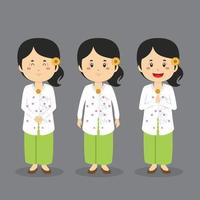 Bali Indonesian Character with Various Expression vector