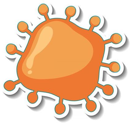 Sticker design with coronavirus or virus sign isolated