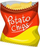 Opened pack of Potato chips isolated vector