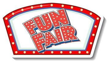 Sticker template with Funfair banner isolated vector