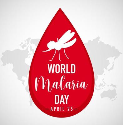 World Malaria Day logo or banner with mosquito sign