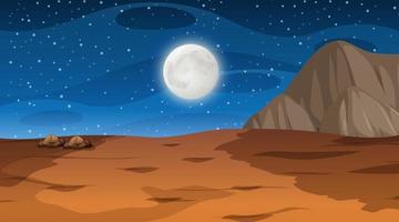 Desert forest landscape at night scene vector