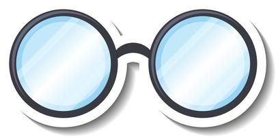 A sticker template with a round shape glasses vector